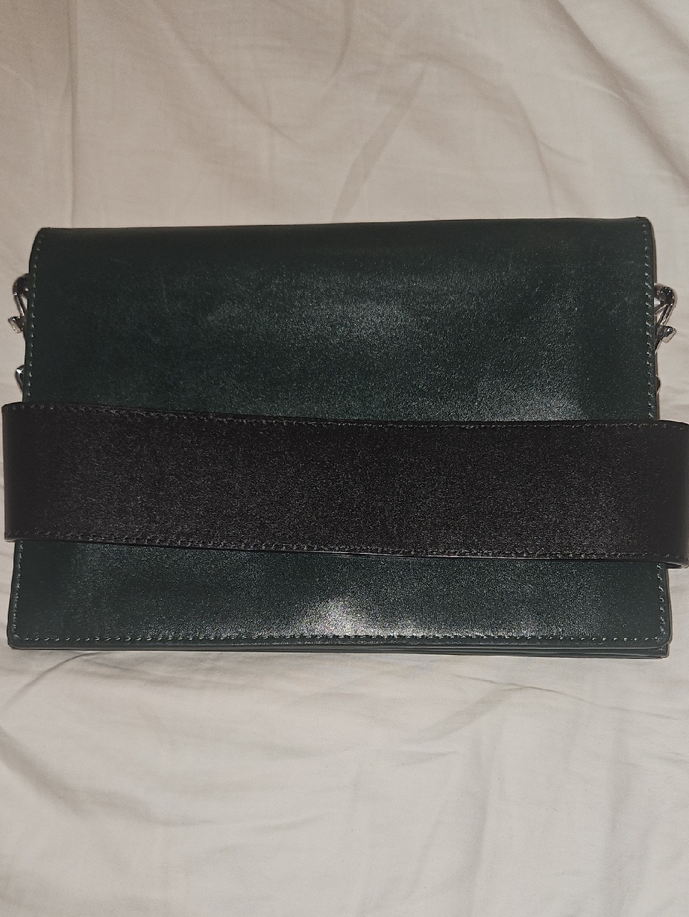 & Other Stories Dark Green Zip Convertable Clutch